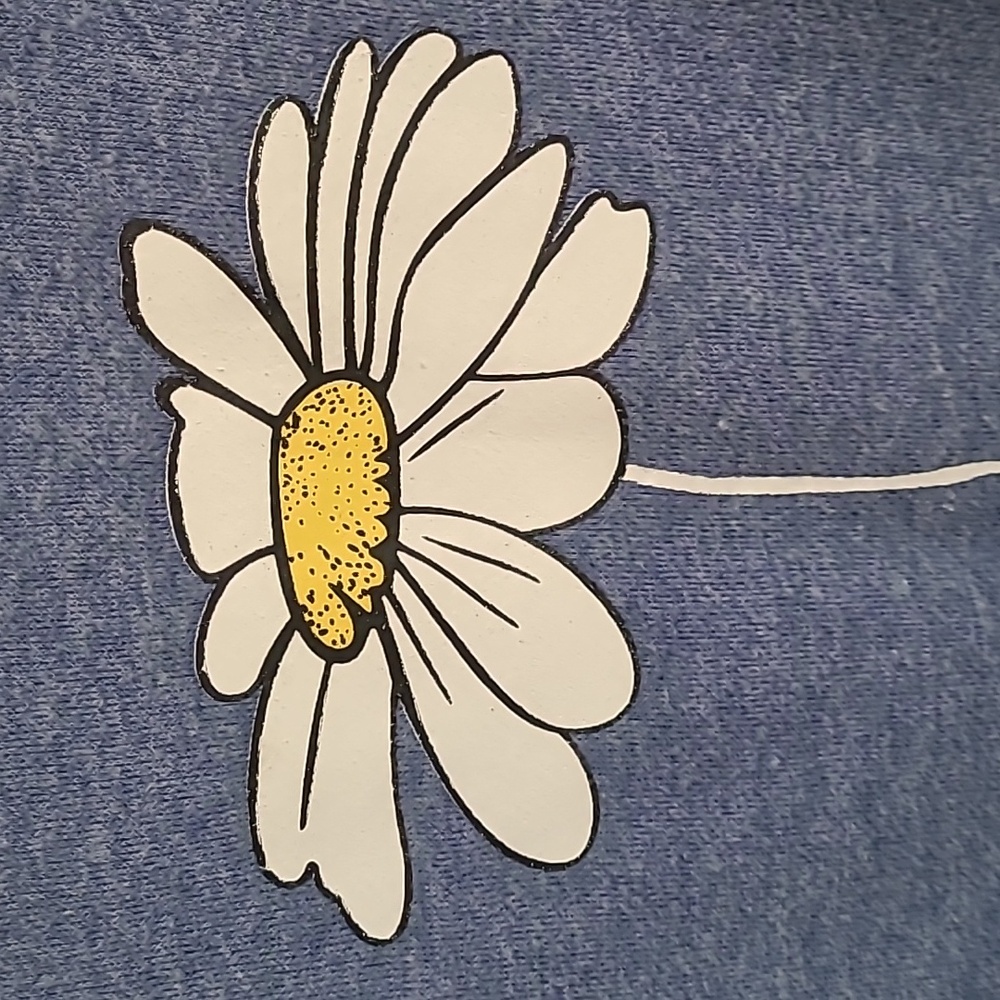 MISSLOOK Blue Sweatshirt with Daisy Graphic Size XL - Picture 6 of 8